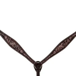 Double J Saddlery Brown Vintage Tooled Breast Collar