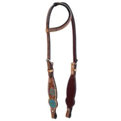 Rafter T Ranch Company Beaded Zuni Turquoise Single Ear Headstall