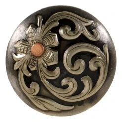 Wildfire Silver 1 1/2in Mesquite Floral Concho