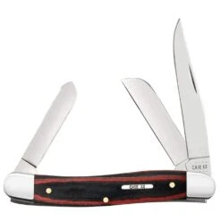 CASE XX Black Red Micarta - Medium Stockman CA27853