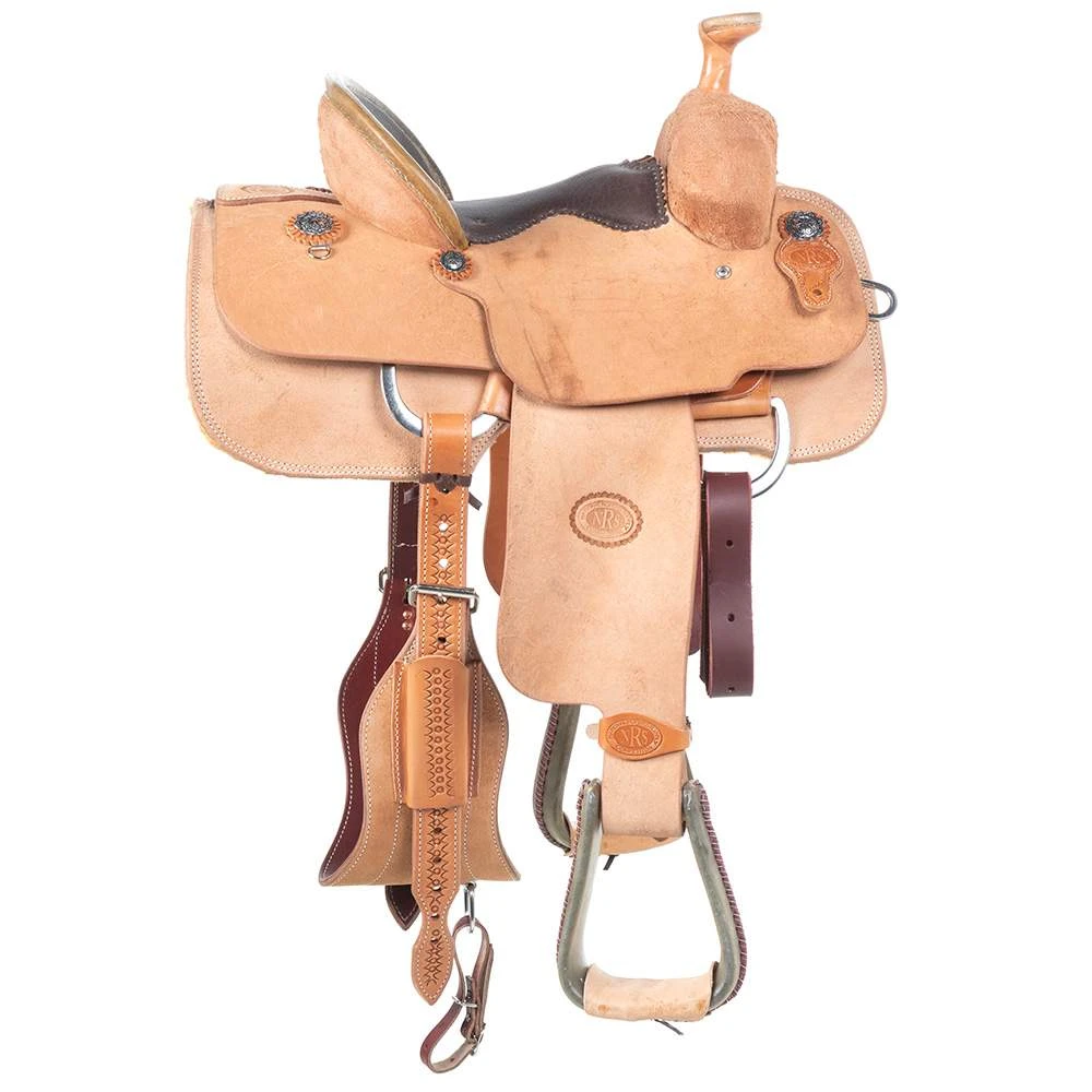 Nrs Competitors Natural Roughout Bullhide Seat Youth Team Roping Saddle - Image 3