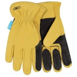 Kinco Gloves Hydroflector Water Resistant Grain Buffalo Driver W/Double Palm Glove