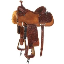 Tomahawk 3/4 Breed Floral Team Roper With Quilted Seat