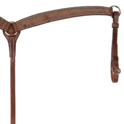 NRS Turquoise Buckstitch Chocolate Roughout Breast Collar