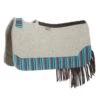 5 Star Equine Products Supplies Inc. 5 The Barrel Racer 7/8 Natural Felt Saddle Pad With Serape And Fringe