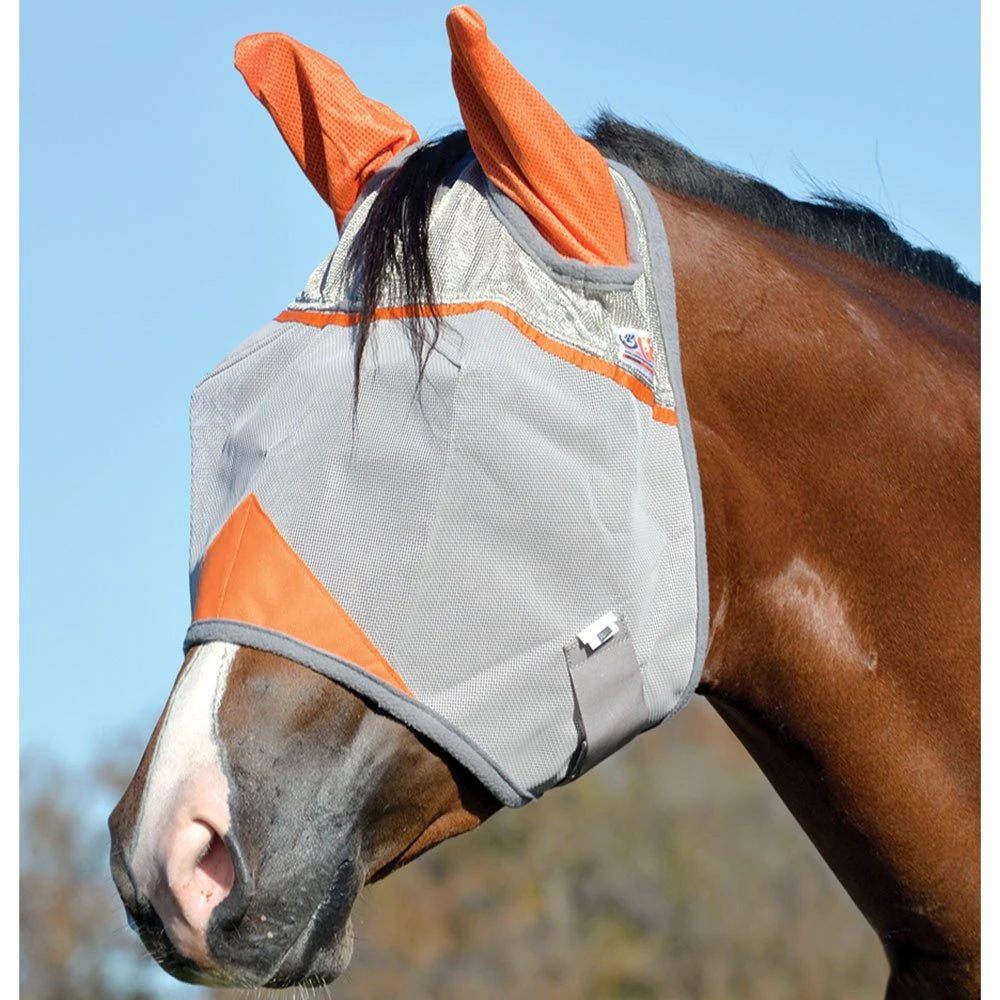 Cashel Company Animal Rescue Crusader Orange Horse Fly Mask With Ears