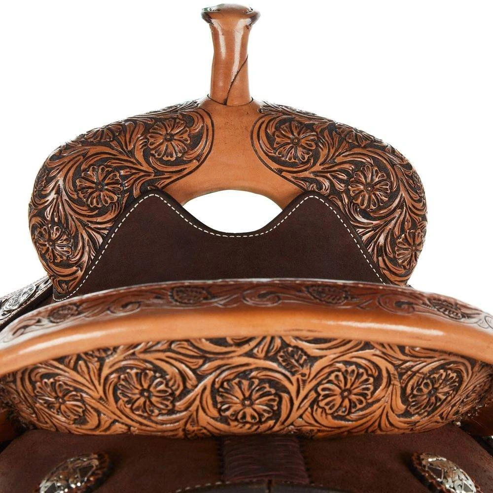 Martin Saddlery Chocolate Crown C 1/8 Breed Barrel Saddle - Image 3