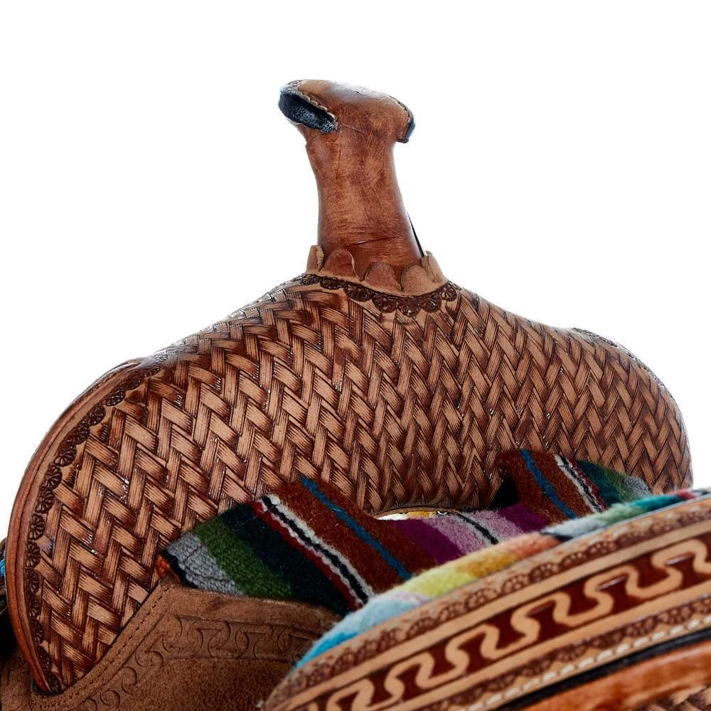 Tough 1 12in. Woven Serape Seat Barrel Saddle - Image 3