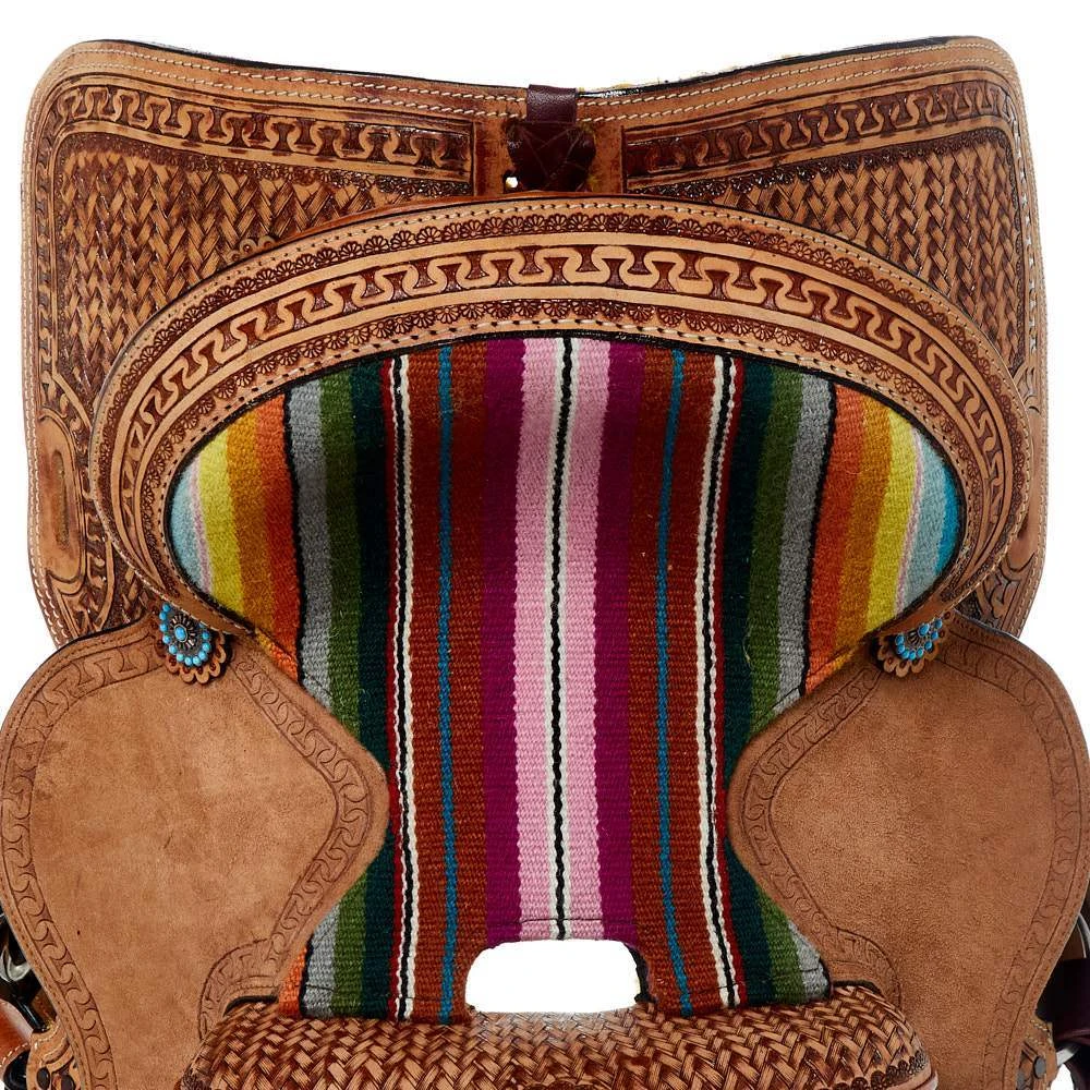 Tough 1 12in. Woven Serape Seat Barrel Saddle - Image 4
